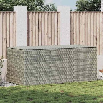 Baule da Giardino in Polyrattan 180x90x70 cm Grigio