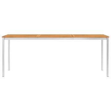 Tavolo da Pranzo Giardino 200x100x75 cm Acacia e Acciaio Inox