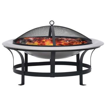 Braciere da Giardino con Griglia in Acciaio Inox 76 cm