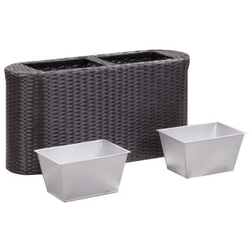 Letto Rialzato da Giardino 80x25x40 cm in Polyrattan Nero