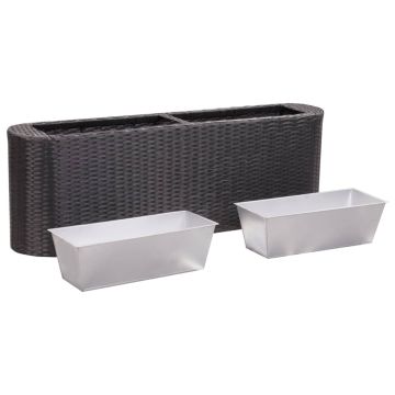 Letto Rialzato da Giardino 120x24x40 cm in Polyrattan Nero