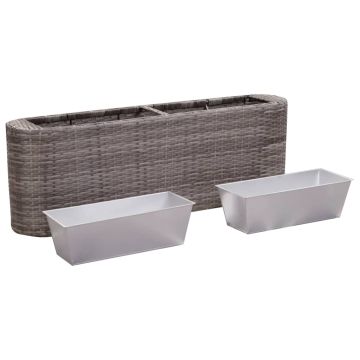 Letto Rialzato da Giardino 120x24x40 cm in Polyrattan Grigio