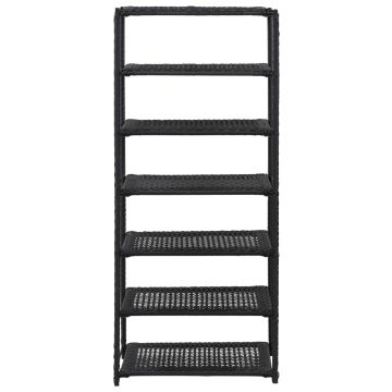Scarpiera Nera 50x30x120 cm in Polyrattan