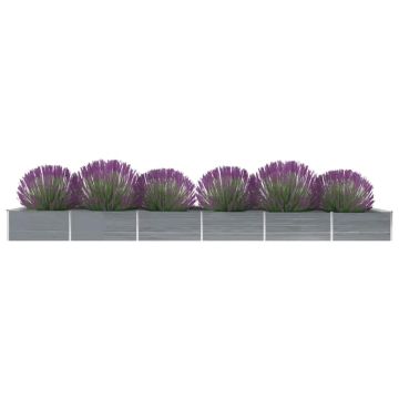 Letto Rialzato Giardino in Acciaio Zincato 600x80x45 cm Grigio