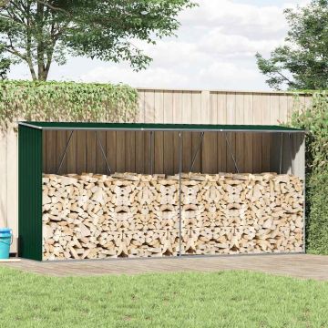 Capannone da Giardino in Acciaio Zincato 330x84x152cm Verde