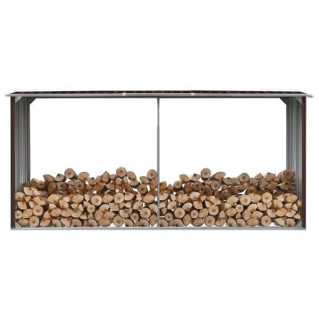 Capannone da Giardino in Acciaio Zincato 330x92x153cm Marrone