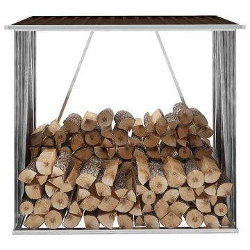Capannone da Giardino in Acciaio Zincato 163x83x154 cm Marrone