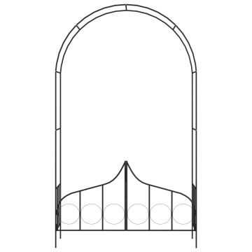 Arco da Giardino con Porta Nero 138x40x238 cm in Ferro