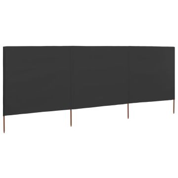 Paravento a 3 Pannelli in Tessuto 400x160 cm Antracite