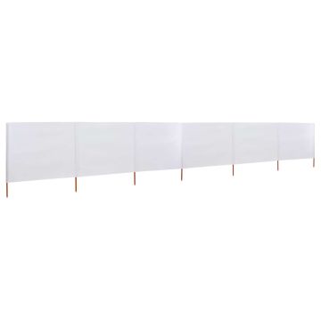 Paravento a 6 Pannelli in Tessuto 800x160 cm Bianco Sabbia