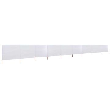 Paravento a 9 Pannelli in Tessuto 1200x120 cm Bianco Sabbia