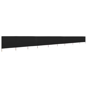 Paravento a 9 Pannelli in Tessuto 1200x160 cm Nero