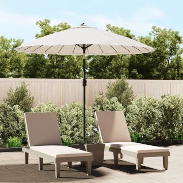 Ombrellone da Esterni Palo in Alluminio 250 cm Bianco Sabbia