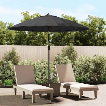 Ombrellone da Giardino con Palo in Alluminio 250 cm Nero