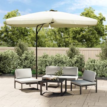 Ombrellone da Giardino con Palo in Acciaio 300 cm Bianco Sabbia