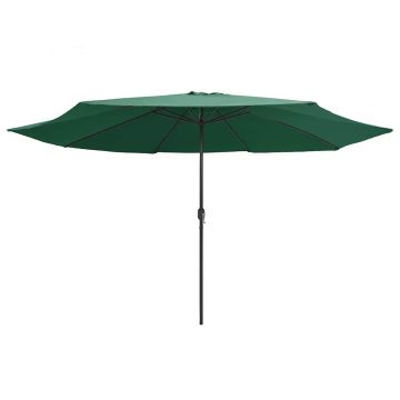 Ombrellone da Giardino con Palo in Metallo 390 cm Verde