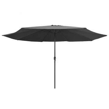 Ombrellone da Giardino con Palo in Metallo 390 cm Antracite