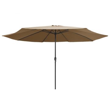 Ombrellone da Giardino con Palo in Metallo 390 cm Tortora