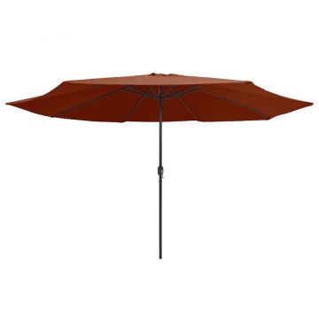Ombrellone da Giardino con Palo in Metallo 390 cm Terracotta
