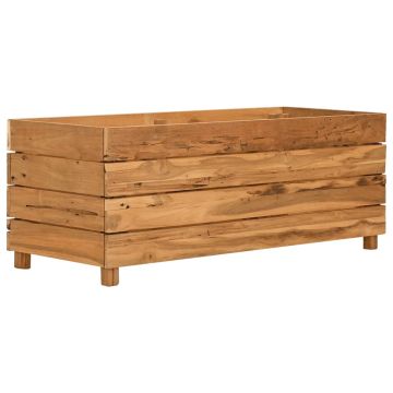 Letto Rialzato 100x40x38 cm Legno di Teak di Recupero e Acciaio