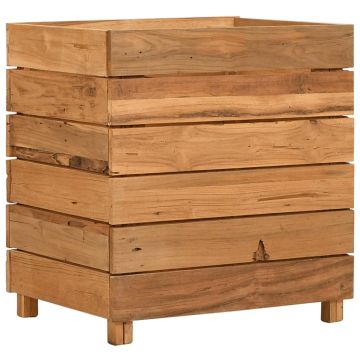 Letto Rialzato 50x40x55 cm Legno di Teak di Recupero e Acciaio