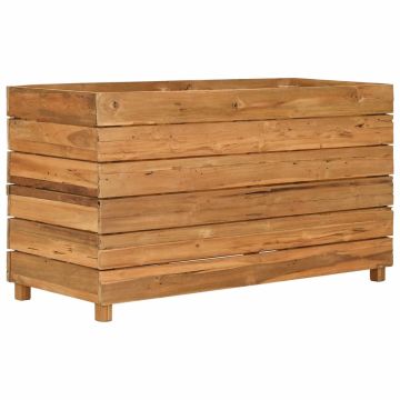 Letto Rialzato 100x40x55 cm Legno di Teak di Recupero e Acciaio