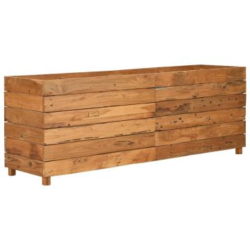 Letto Rialzato 150x40x55 cm Legno di Teak di Recupero e Acciaio