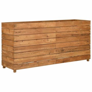 Letto Rialzato 150x40x72 cm Legno di Teak di Recupero e Acciaio