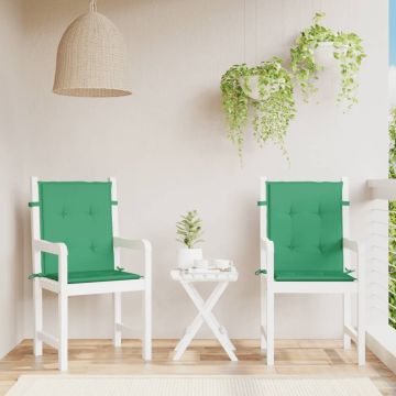 Cuscini per sedie da giardino 2 pz Verde 100 x 50 x 3 cm