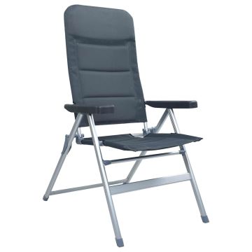 Sedie da Giardino Reclinabili 2 pz in Alluminio Grigie