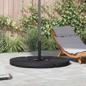Base per Ombrellone a Forma di Ventaglio 4 pz Nero
