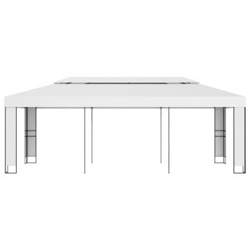 Gazebo con Tetto Doppio 3x6 m Bianco