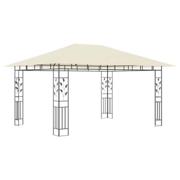 Gazebo con Zanzariera 4x3x2,73 m Crema 180 g/m²