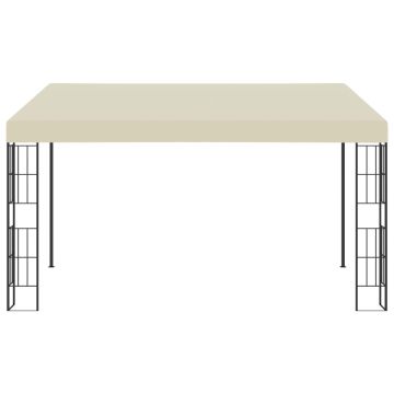 Gazebo a Parete 3x4 m Crema in Tessuto