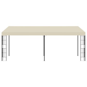 Gazebo a Parete 3x6 m Crema in Tessuto
