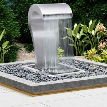 Cascata da Giardino Argento 34x49x82 cm in Acciaio Inox