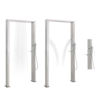 Doccia da Giardino in Acciaio Inox a Doppio Getto