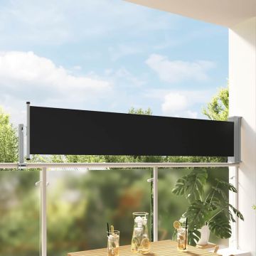 Tenda Laterale Retrattile per Patio 60x300 cm Nero
