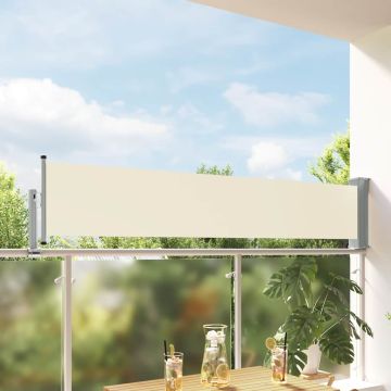 Tenda Laterale Retrattile per Patio 60x300 cm Crema