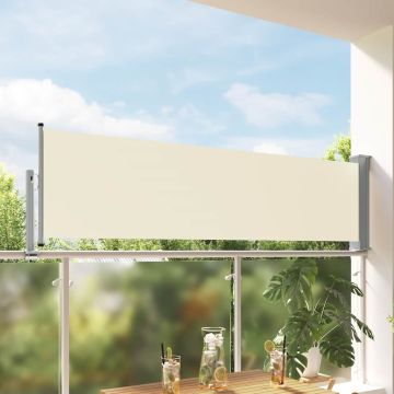 Tenda Laterale Retrattile per Patio 80x300 cm Crema