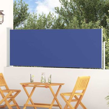 Tenda Laterale Retrattile per Patio 100x314 cm Blu