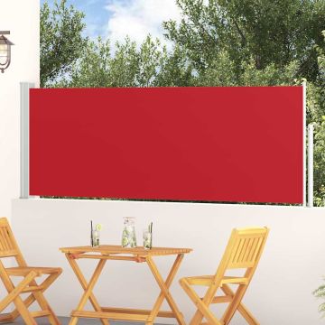 Tenda Laterale Retrattile per Patio 100x314 cm Rossa