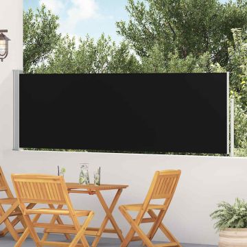 Tenda Laterale Retrattile per Patio 100x514 cm Nera