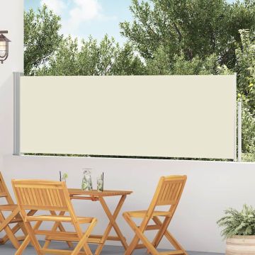 Tenda Laterale Retrattile per Patio 100x514 cm Crema