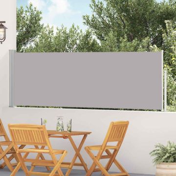 Tenda Laterale Retrattile per Patio 100x500 cm Grigio