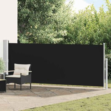 Tenda Laterale Retrattile per Patio 140x514 cm Nera