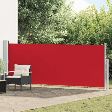 Tenda Laterale Retrattile per Patio 140x500 cm Rossa