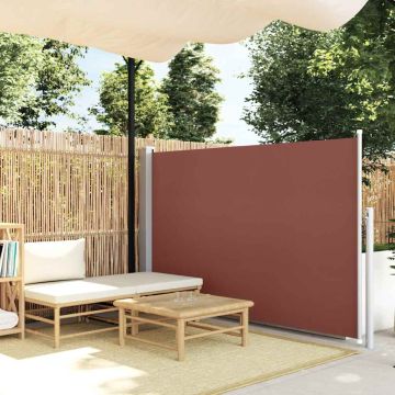 Tenda Laterale Retrattile per Patio 140x500 cm Marrone