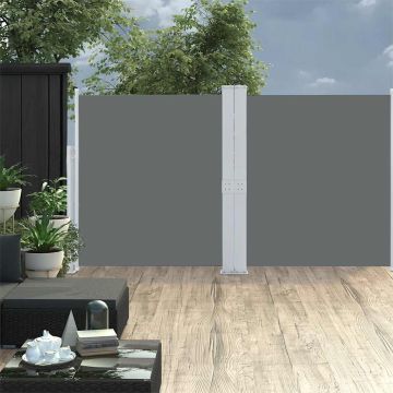 Tenda da Sole Due Lati Retrattile per Patio 170x600cm Antracite