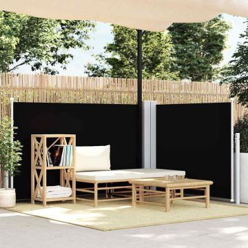 Tenda da Sole Laterale Retrattile Nera 120x1000 cm